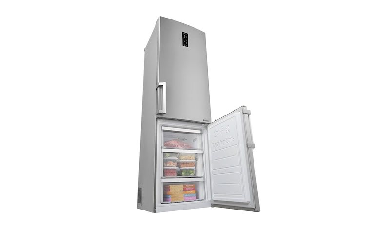 LG Hrubý objem 375 l | 161 kWh/rok | LG Lineární invertorový kompresor | LG Total No Frost | Multi-Air Flow™ | NatureFRESH | Vnější LED displej | Smart Diagnosis™, GBB60NSYXE
